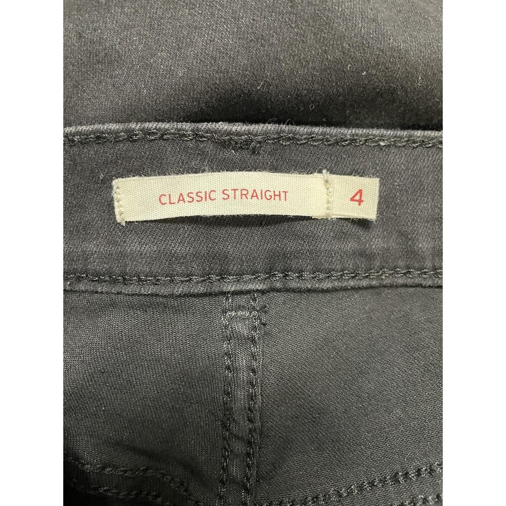 Levis Classic Straight‎ Jeans Womens 4 Black Mid Rise Stretch Waterless - Picture 9 of 14